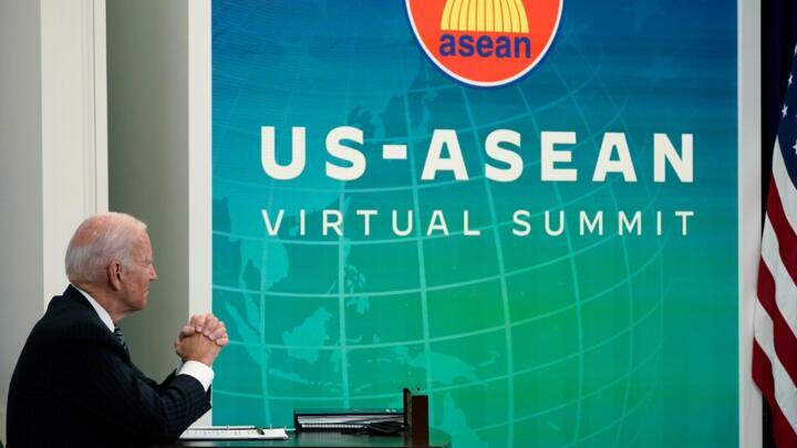 “We are deeply concerned by China’s coercive ... actions,” Biden told the virtual summit, charging that they “threaten regional peace and stability.”
